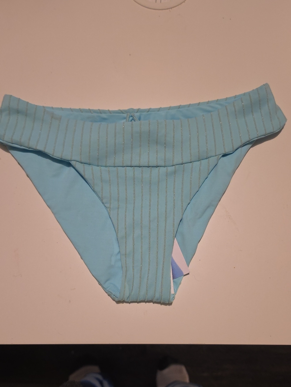 ISABELLA ROSE Light Blue Ribbed Bikini Bottom Size M